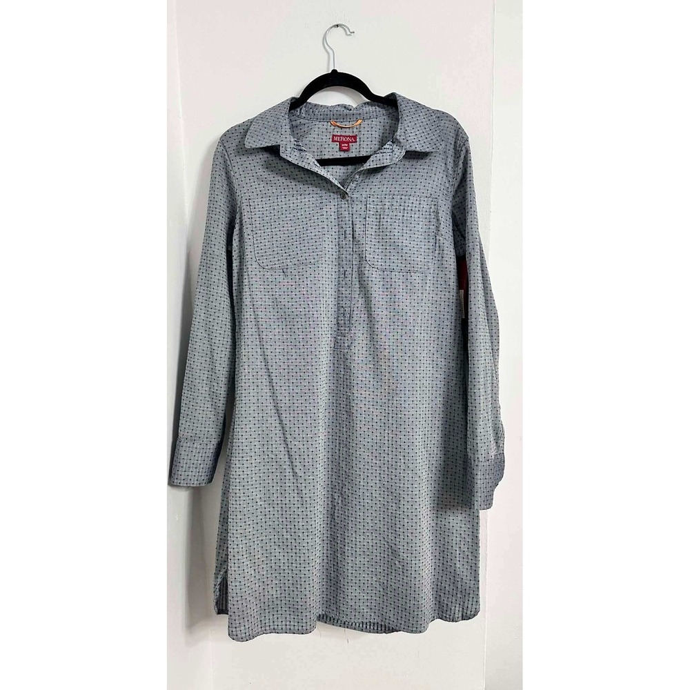 Merona Dark Academia Dobby‎ Shirt Dress Chambray Womens M
